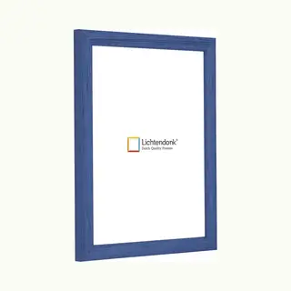 Lichtendonk Fotolijst - Fotokader - Azuurblauw - Halfrond Met Zichtbare Houtnerf - Fotomaat 28x35 - Ontspiegeld Glas - Art.nr. 1055006128351