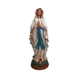 Kerstbeeldje - Maria Lourdes - Polystone - Heilige Maria - 23 Cm - Religieuze Beelden