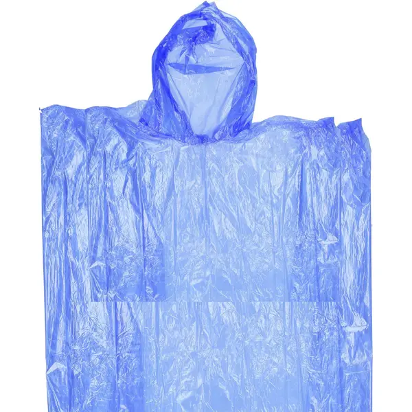Wegwerp Regenponcho - Blauw - Voor Kinderen - 63 X 70 Cm - Polyester - Regenkleding Poncho - Noodponcho thumbnail