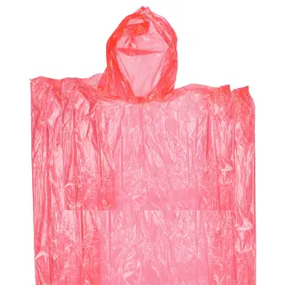 Wegwerp Regenponcho - Rood - Voor Kinderen - 63 X 70 Cm - Polyester - Regenkleding Poncho - Noodponcho