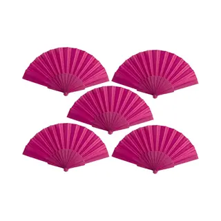 Spaanse Handwaaier - 10x - Fuchsia Roze Blauw - 23 X 43 Cm - Verkoeling Waaiers Voor Zomerse Themperatuur