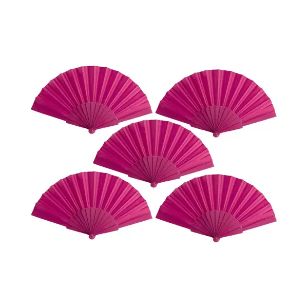 Spaanse Handwaaier - 10x - Fuchsia Roze Blauw - 23 X 43 Cm - Verkoeling Waaiers Voor Zomerse Themperatuur thumbnail