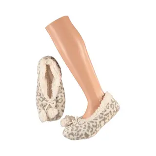 Apollo Ballerina Pantoffels - Luipaard Print - Grijs - Dames - Maat 40-42 - Sloffen - Damessloffen
