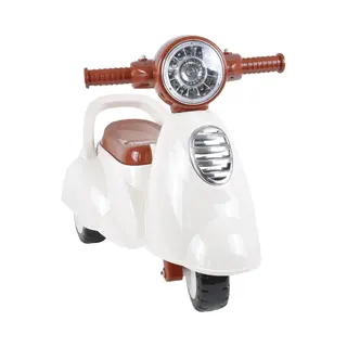 Bandits & Angels Loopauto Scooter Retro Vanaf 1 Jaar Voor Jongens En Meisjes Wit - Loop Scooter Met Claxon - Voor Binnen En Buiten - Met Opbergruimte