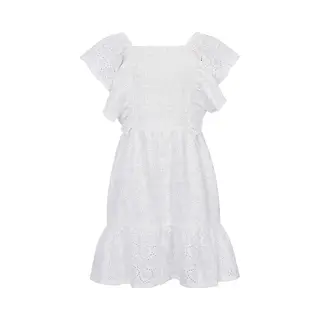 Looxs Revolution Looxs Little 2512-7804-010 Meisjes Jurk - Maat 104 - Wit Van 100% Cotton Lining 100% Viscose