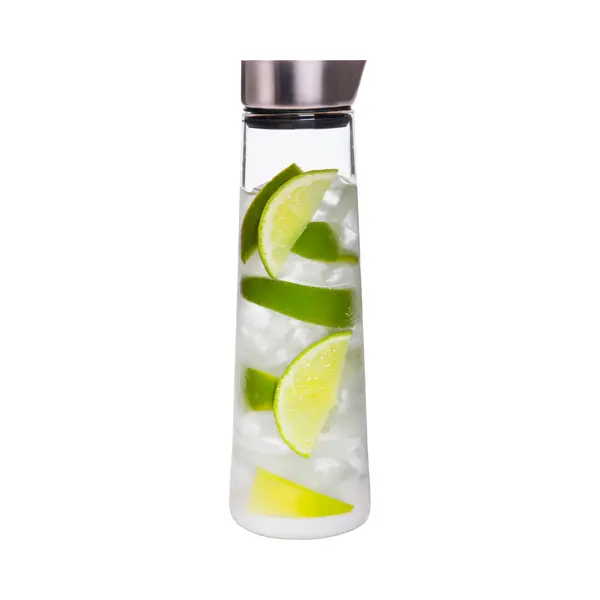 Krumble Karaffe Für Diy Getränke, Saft, Obst, Heißes Kaltes Wasser, Milch, Eistee, Wein, Kaffee, Glaskaraffe Mit Rostfreier Stahl Deckel, Flasche 1l, thumbnail