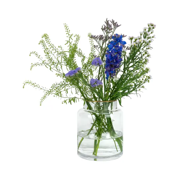 Quvio Vaas Van Glas - Vaas Met Gouden Randje - Vazen - Woonaccessoires - Droogbloemen Vaas - Brede Vaas - Voor Binnen - Decoratieve Accessoires - Glas thumbnail