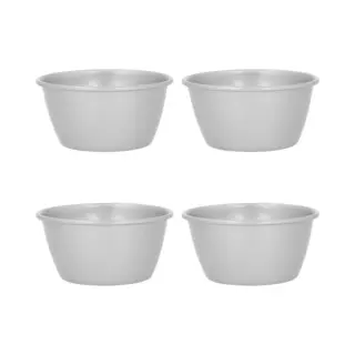 Krumble Puddingvorm - Set Van 4 - Timbaalvorm - Puddingvorm - Pannacottavorm - Lichtgrijs - Metaal - 8 X 4 Cm