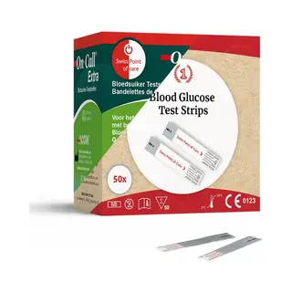 Swiss Point Of Care On Call Extra Glucose Teststreifen, 50 Stück | Für Das On Call Extra Und Swiss Point Of Care Glucose Messgerät, Passen Nicht In