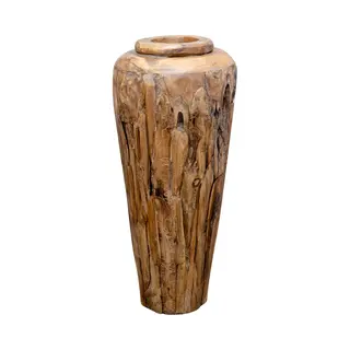 VidaXL Decoratievaas 40x100 Cm Massief Teakhout