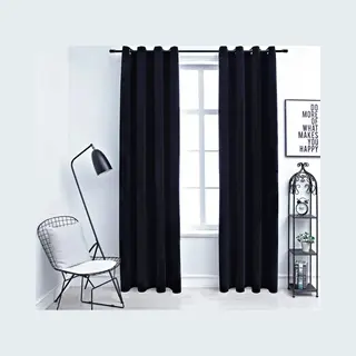 Blackout Curtains With Rings 2 Pcs Velvet Black 140x225 Cm Vidaxl