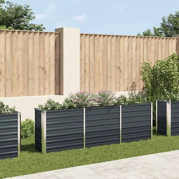 VidaXL Garten-Hochbeet Verzinkter Stahl 240 X 40 X 77 Cm Anthrazit thumbnail