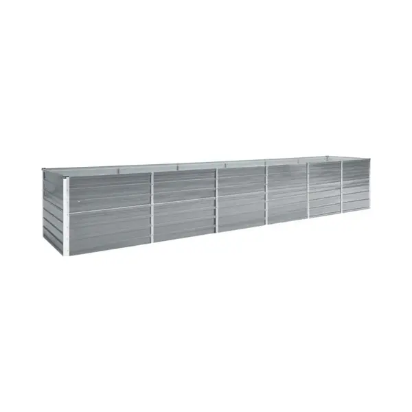 VidaXL Hochbeet Pflanzkübel Pflanzbeet Gemüsebeet Gartenbeet Frühbeet Blumenkasten Pflanzkasten Garten Verzinkter Stahl 480x80x77cm Grau thumbnail