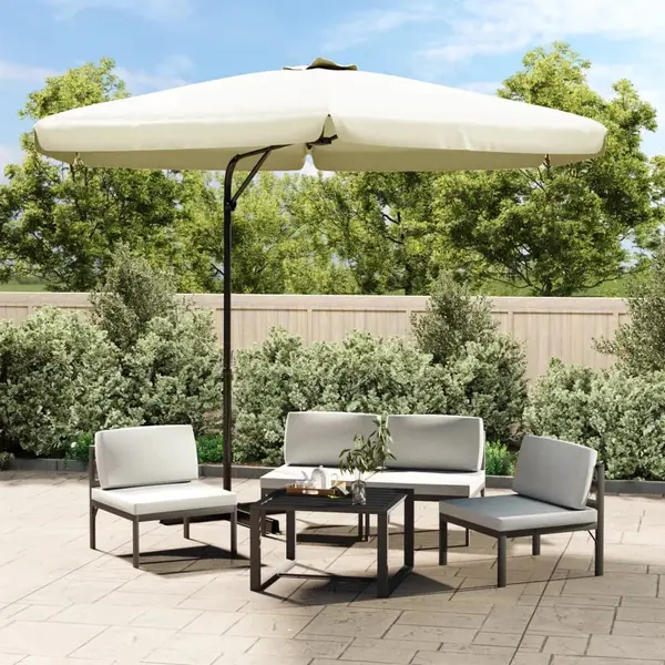 VidaXL - Parasol - Met - Stalen - Paal - 300 - Cm - Zandwit thumbnail