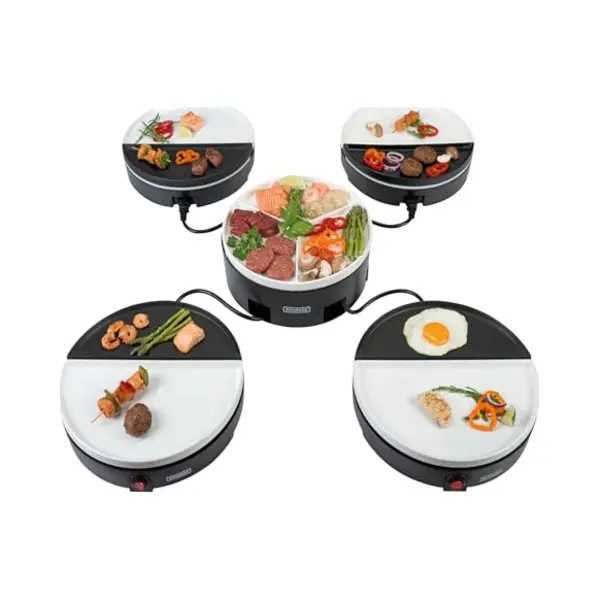 Bourgini Chef's Dinnerparty - Raclette Grill Weiß - Elektrogrill - Innengrills & Raclettes - Gourmet-Set Für 4 Bis 5 Personen - Pfas Frei thumbnail