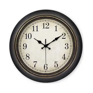 Sensahome Klassieke Quartz Wandklok Met Een Stil Uurwerk - Landelijke Design - 35cm