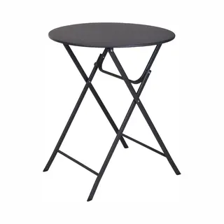Koopman International Bv Bistrotafel - Metaal - H.70cm - Ø60cm - Antraciet - Inklapbaar