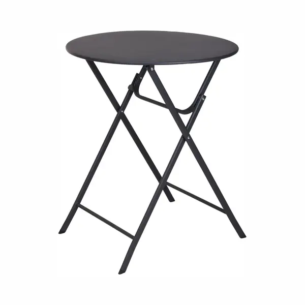 Koopman International Bv Bistrotafel - Metaal - H.70cm - Ø60cm - Antraciet - Inklapbaar thumbnail