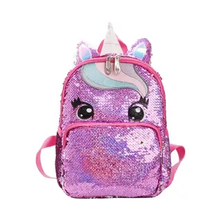 Novalino Unicorn Rugtas Meisjes - Rugzak Meisje - Unicorn - Roze - Glitter - Schooltas - Pailletten - Maat S, 27cmx22cm - Rugtassen Meisjes - Peuter - Kleuter