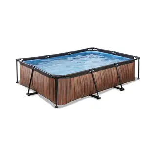 Exit Wood Pool 300x200x65cm mit Filterpumpe - braun