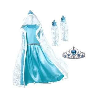 Het Betere Merk Prinsessenjurk Meisje - Elsa Jurk - Prinsessen Speelgoed - Verkleedjurken Meisjes - Maat 92/98 - Kroon
