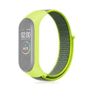 By Qubix Nylon Geweven Bandje Geschikt Voor Xiaomi Mi Band 3 - 4 - 5 - 6 - 7 - Groen