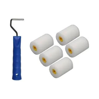Benson 5x Verfrollers / Schuimrollers Fijn - Inclusief Rollerbeugel - 5 Cm - Geschikt Voor Diverse Soorten Verf - Schilderbenodigdheden