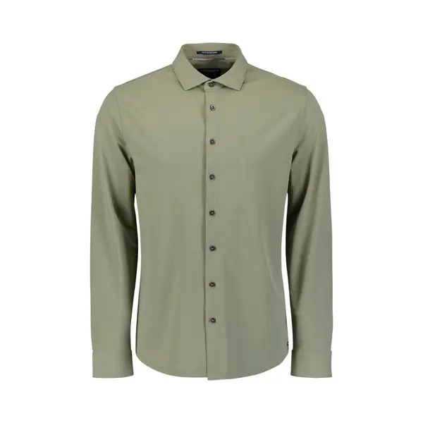 No Excess Travel Jersey Shirt Olijf, Effen thumbnail
