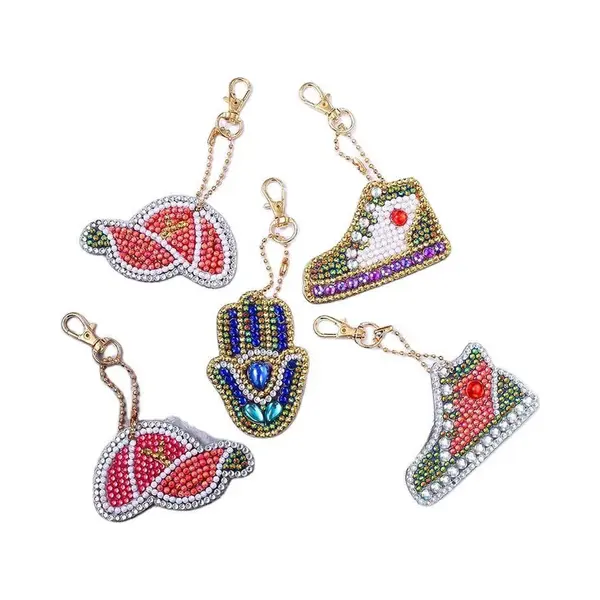 Diamond Painting Sleutelhanger Set - Compleet Pakket Voor Diamond Painting Kinderen En Volwassenen - Diy Kleding Thema - Huntex thumbnail