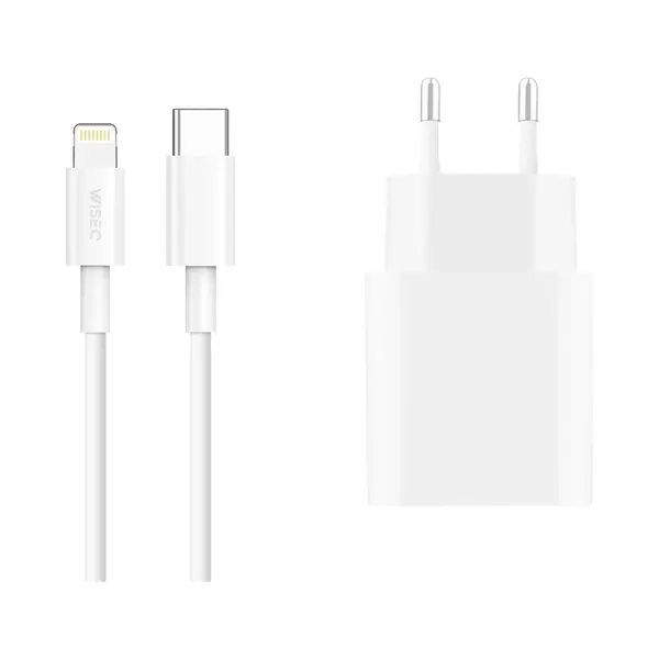 Wiseq Unieke 20W IPhone Snellader - Oplader Inclusief Lightning Oplaadkabel Van 2 Meter - Geschikt Voor Apple IPhone thumbnail