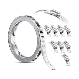 WiseGoods Premium Herstelbare Slangklem - Slang Klemmen - Rvs Tool - Tools - Klussen - Buisklem - Buis Beugel - Beugels - 350cm