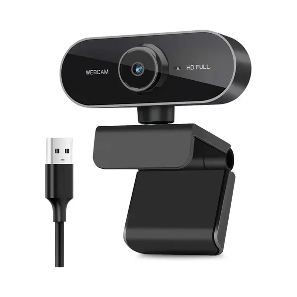 Yono Webcam Voor Pc Met Microfoon - 1080P Full Hd - Streaming Camera - Laptop - Office - Gaming - Zwart thumbnail