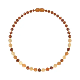 ForDig Wild Sun Barnsteen Ketting Volwassene - Amber Ketting - Baltische Barnsteen – 45 Cm – Cognac / Aventurijn