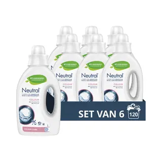 Neutral Vloeibaar Wasmiddel - Kleur - Voor De Gevoelige Huid - Voordeelverpakking - 6 X 20 Wasbeurten