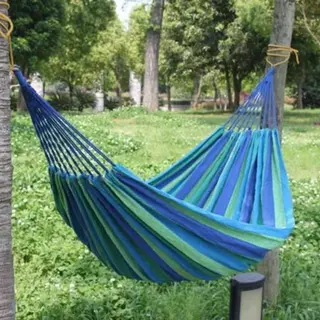 New Age Devi Hangmat - 200/150cm - Blauw/groen - Tuinaccessoire - Grote Hangmat - Tuinmeubel