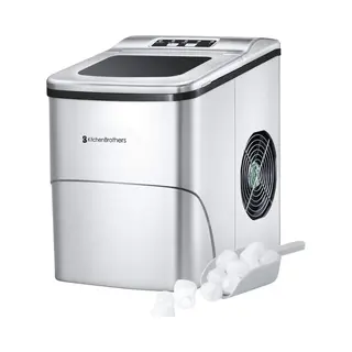 KitchenBrothers – 2L - Ijsblokjesmachine - 12kg/24 Uur - IJsschep - IJsblokjesmaker - Zelfreinigingsfunctie - Zilver