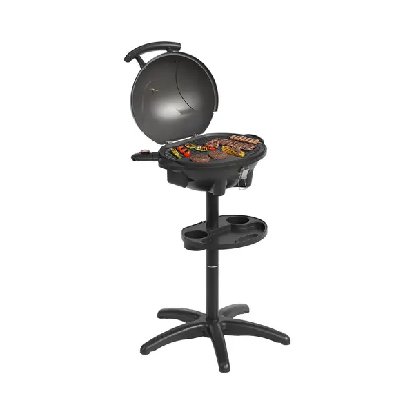KitchenBrothers Elektrische Bbq - Bpa-Vrij - Opvouwbaar - Anti-aanbaklaag - Tot 250°C - 2400W - Zwart thumbnail