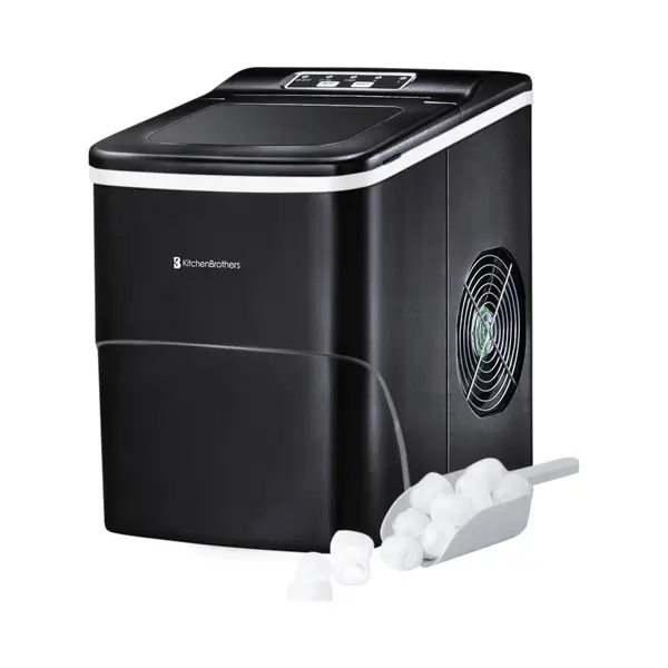 KitchenBrothers - 2L - IJsblokjesmachine - 12kg/24 Uur - IJsschep – IJsblokjesmaker - Zelfreinigingsfunctie - Zwart thumbnail