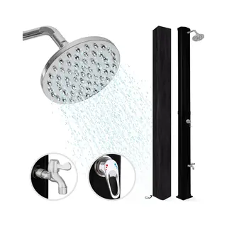 LifeGoods Outdoor-Dusche - Solar - 360° Drehbarer Duschkopf - 35L - Schwarz