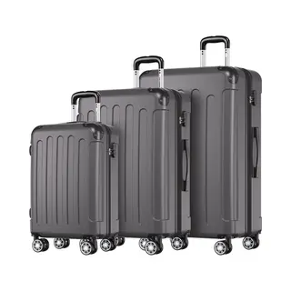 Trvlmore Kofferset - 3 Delig - 38L Handbagage + 70L En 110L Ruimbagage - Lichtgewicht - Trolley - Reiskoffer Set - Donkergrijs