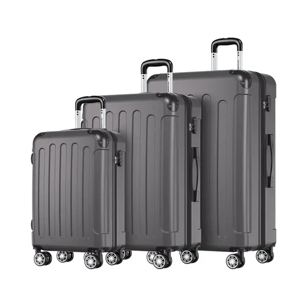 Trvlmore Kofferset - 3 Delig - 38L Handbagage + 70L En 110L Ruimbagage - Lichtgewicht - Trolley - Reiskoffer Set - Donkergrijs thumbnail