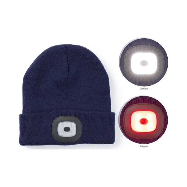 Technosmart Muts Met Led Verlichting – Blauwe Beanie – Unisex – One Size – Warme Hardloopmuts thumbnail