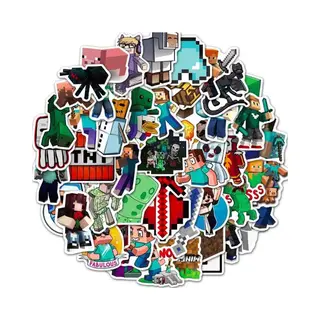 ProductGoods - 50 Stuks Minecraft Stickers - Muur Decoratie - Koffer Decoratie - Laptop Decoratie - Koelkast Decoratie - Stickervellen - Minecraft
