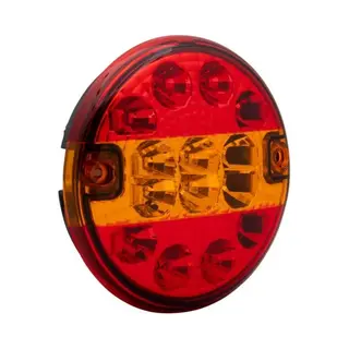 Aanhangwagendirect Achterlicht - Cantonal Led - Rond Plat - 140x35 Mm - Losse Draad Aansluiting