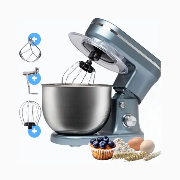 BluMill Keukenmachine - Rvs - 6 Snelheden - Keukenmachine Met Kom - 5 Liter - Met Accessoires - 1200W - Metallic Blauw thumbnail
