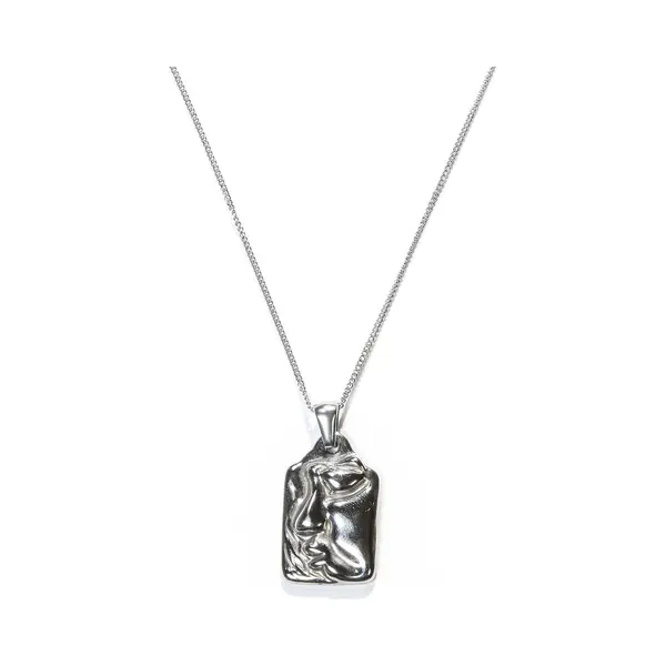 Laura Ferini Damen Halskette Faccina Silber - Silber Halskette Mit Anhänger - 18K Weißgold Vergoldet - Halskette - Halskette - Schmuck - Accessoires thumbnail