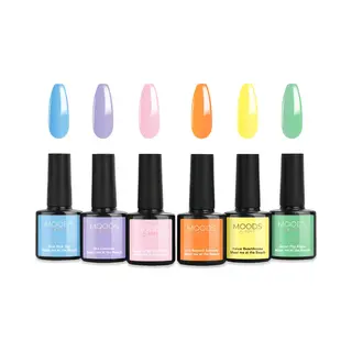 Moods Gellac 6-delige Set - Gel Nagellak - 8ML - Meet Me At The Beach Edition - Gellac - Nagels - Gellak Starterspakket - Zomerse Kleuren - Hema- &