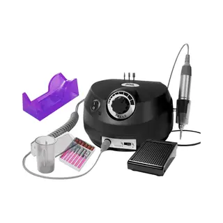 Nince Nagelfrees - Elektrische Nagelvijl Voor Hand & Voet - 35.000 Rpm - Inclusief Voetpedaal & Opzetstukken - Zwart