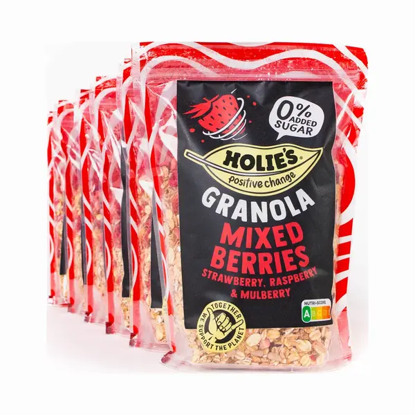 Holie's Granola Mixed Berries 6x 350gr - Ontbijtgranen - Suikervrij - Gezond - Vegan thumbnail