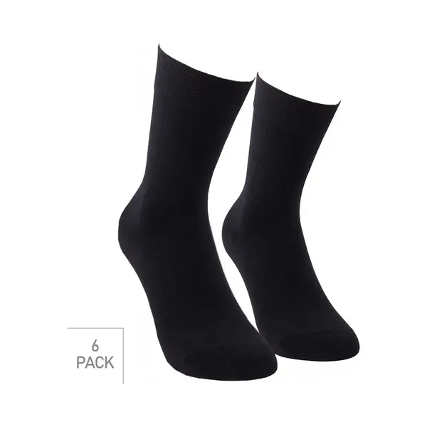 Bamboe Sokken 6-Pack - Zwart - Maat 39-42 - Dunne Bamboe Sokken Voor Frisse Droge Voeten - Dames / Heren Boru Bamboo thumbnail